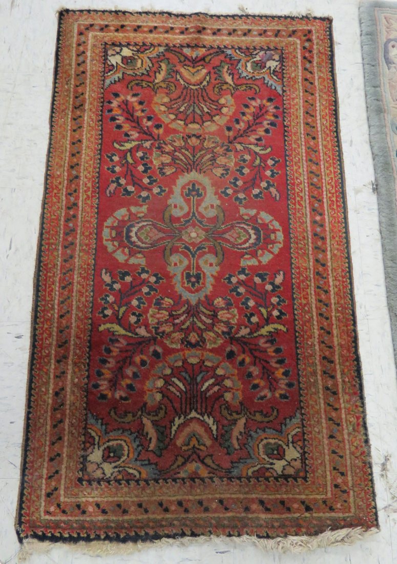 ANTIQUE CENTRAL PERSIAN RUG. 2'4" X 4' (1 of 3)