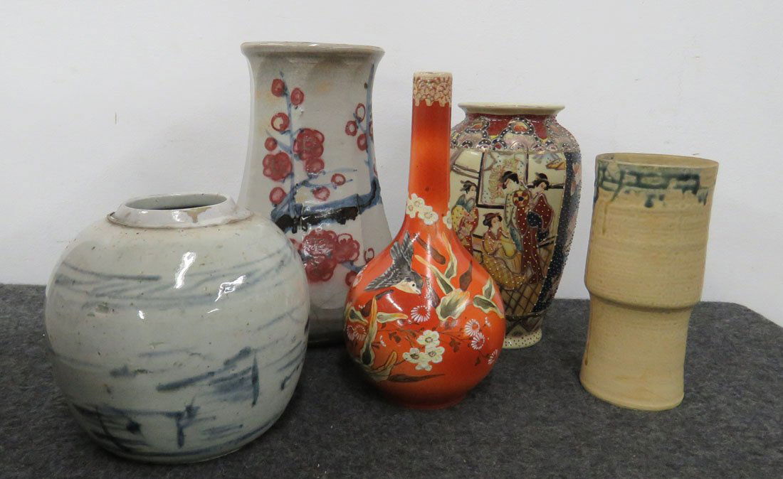 LOT (5) ASSORTED ORIENTAL CERAMICS INCLUDING CANTON, (1 of 6)