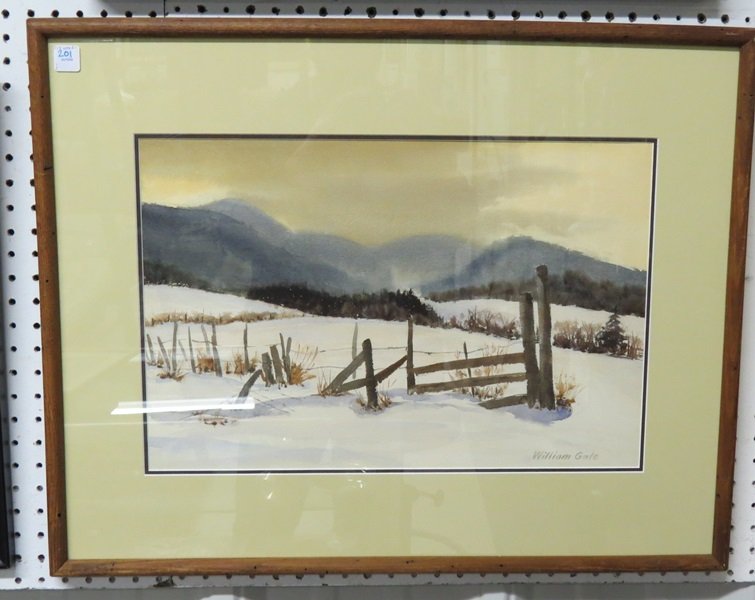 WILLIAM GALE (AMERICAN/MASS 1915-), WATERCOLOR, WINTER (1 of 2)