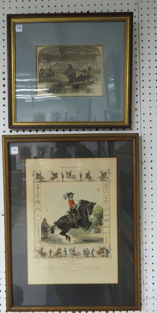 LOT (2) EQUESTRIAN PRINTS INCLUDING WOOD ENGRAVING, (1 of 3)