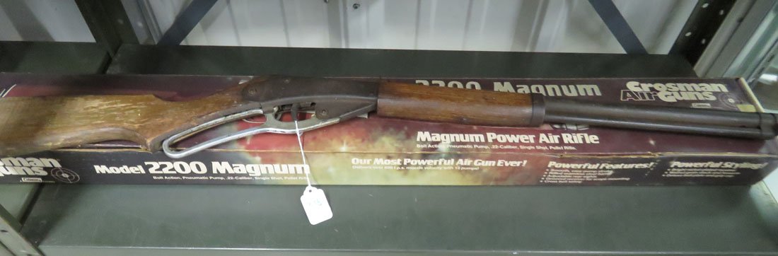 LOT (2) INCLUDING VINTAGE DAISY RED RYDER CARBINE BB: LOT (2) INCLUDING VINTAGE DAISY RED RYDER CARBINE BB GUN AND CROSSMAN MODEL 2200 MAGNUM .22 CAL PUMP ACTION PELLET RIFLE WITH BOX