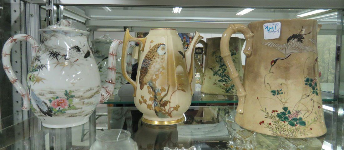 LOT (3) INCLUDING SATSUMA PITCHER, SIGNED, HEIGHT 7 (1 of 1)