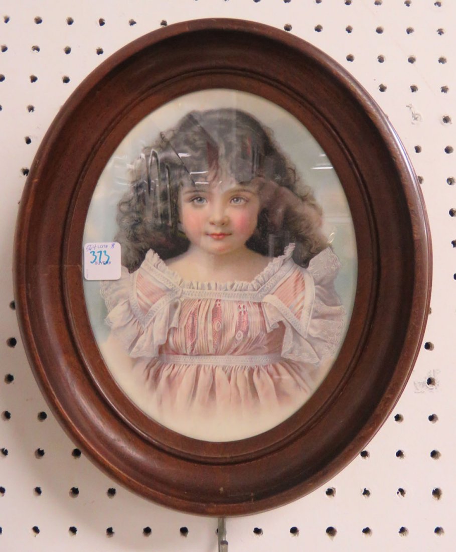 VICTORIAN CHROMOLITHOGRAPH OF A CHILD. FRAMED AND (1 of 1)