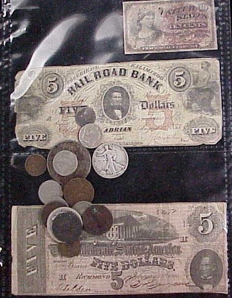 US/CSA PAPER CURRENCY & US/BRITISH COINS