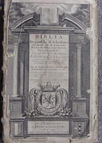 GERMAN BIBLE, PIETER AND JACOB KEUR 1730