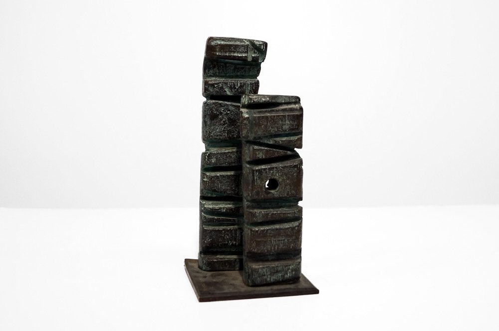 MARTA COLVIN (CHILE 1917-1995), BRONZE, ROCK FORMATION,: MARTA COLVIN (CHILE 1917-1995), BRONZE, ROCK FORMATION, SIGNED. HEIGHT 7 3/4"