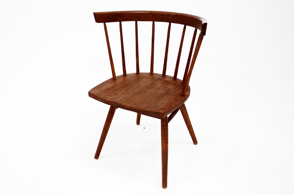 GEORGE NAKASHIMA STYLE "STRAIGHT CHAIR", UNSIGNED: GEORGE NAKASHIMA STYLE "STRAIGHT CHAIR", UNSIGNED