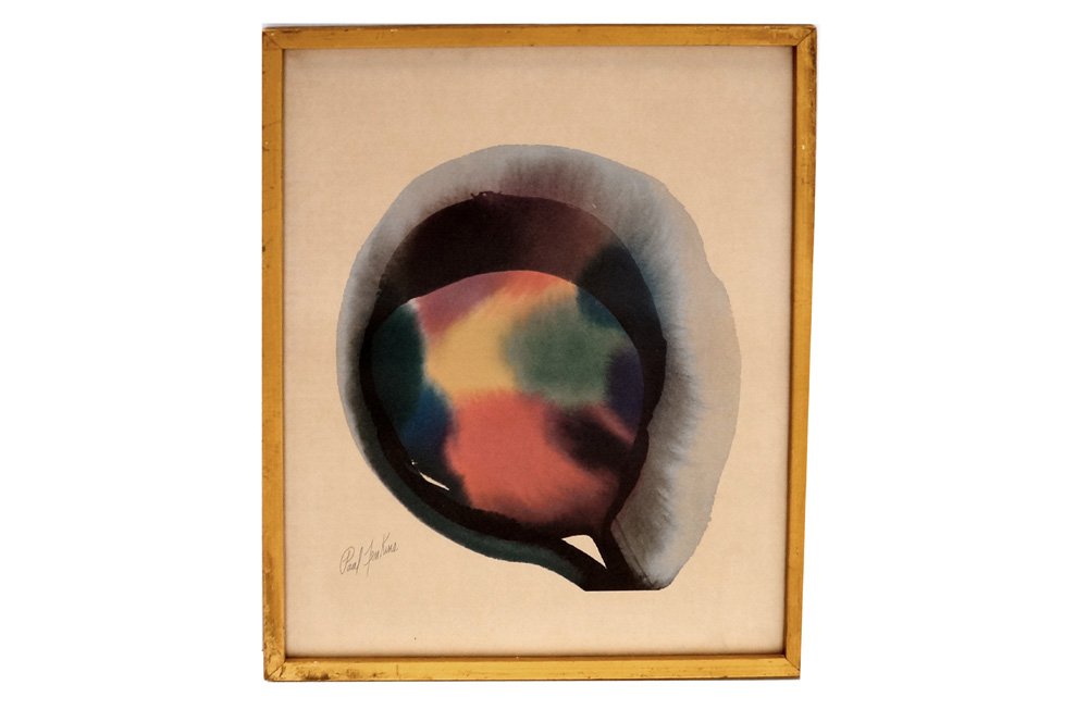 PAUL JENKINS LITHOGRAPH, SIGNED. FRAMED AND GLAZED 17 X (1 of 2)