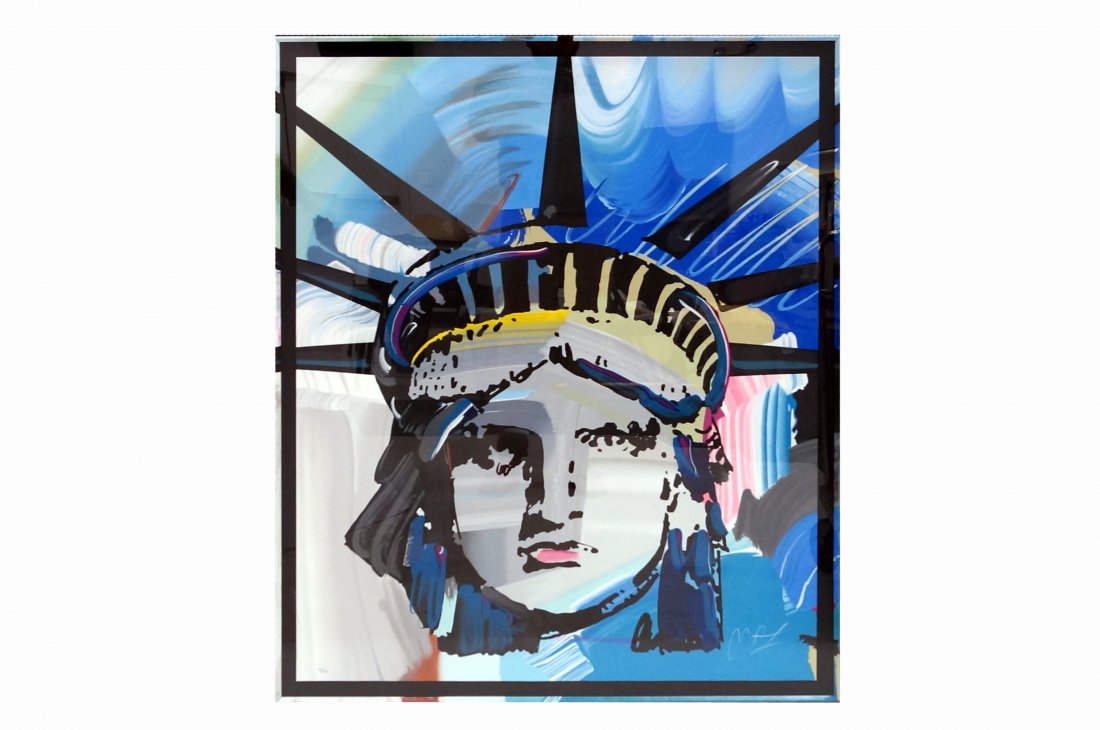 PETER MAX (AMERICAN 1937-), SERIGRAPH, STATUE OF (1 of 2)