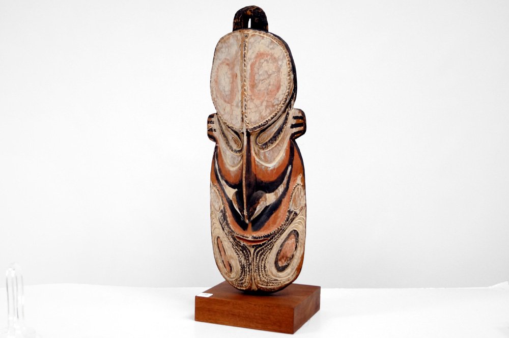 SEPIK RIVER, PNG, CARVED AND PAINTED ANCESTOR PANEL. (1 of 3)