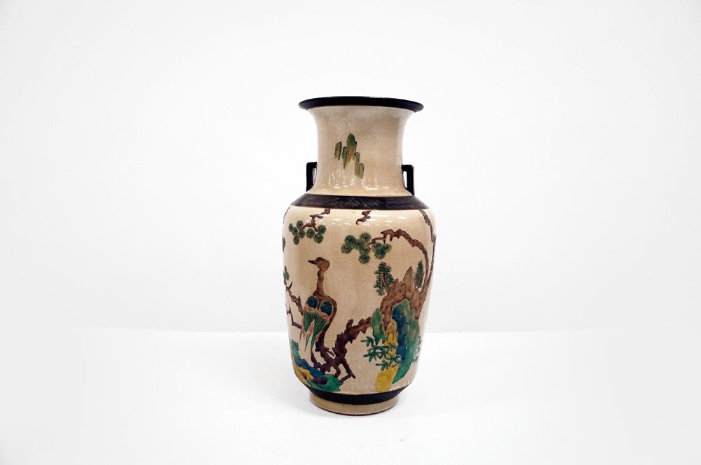 CHINESE PORCELAIN DECORATED VASE FOR LAMP BASE. HEIGHT (1 of 4)