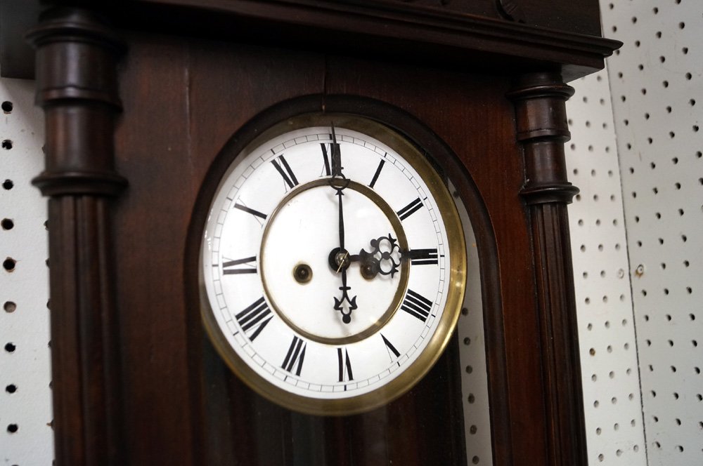 GUSTAV BECKER STYLE MAHOGANY VIENNA REGULATOR WALL (1 of 4)