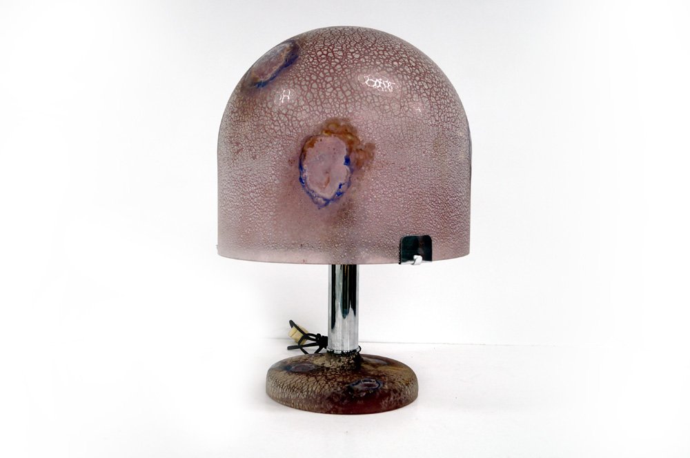 BARBINI DESIGNER MODERN ART GLASS MUSHROOM TABLE LAMP, (1 of 4)