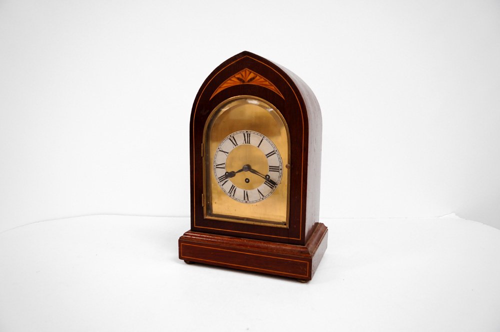 GERMAN INLAID MAHOGANY BRACKET CLOCK WITH WESTMINSTER (1 of 4)