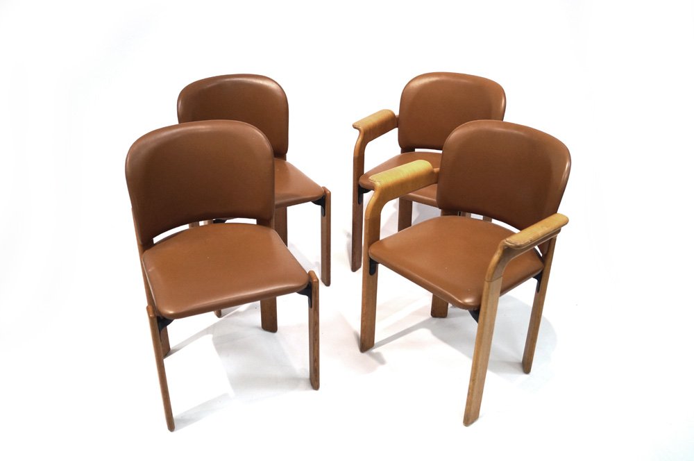 BRUNO REY, LOT (4) MID-CENTURY MODERN DINING CHAIRS (1 of 4)