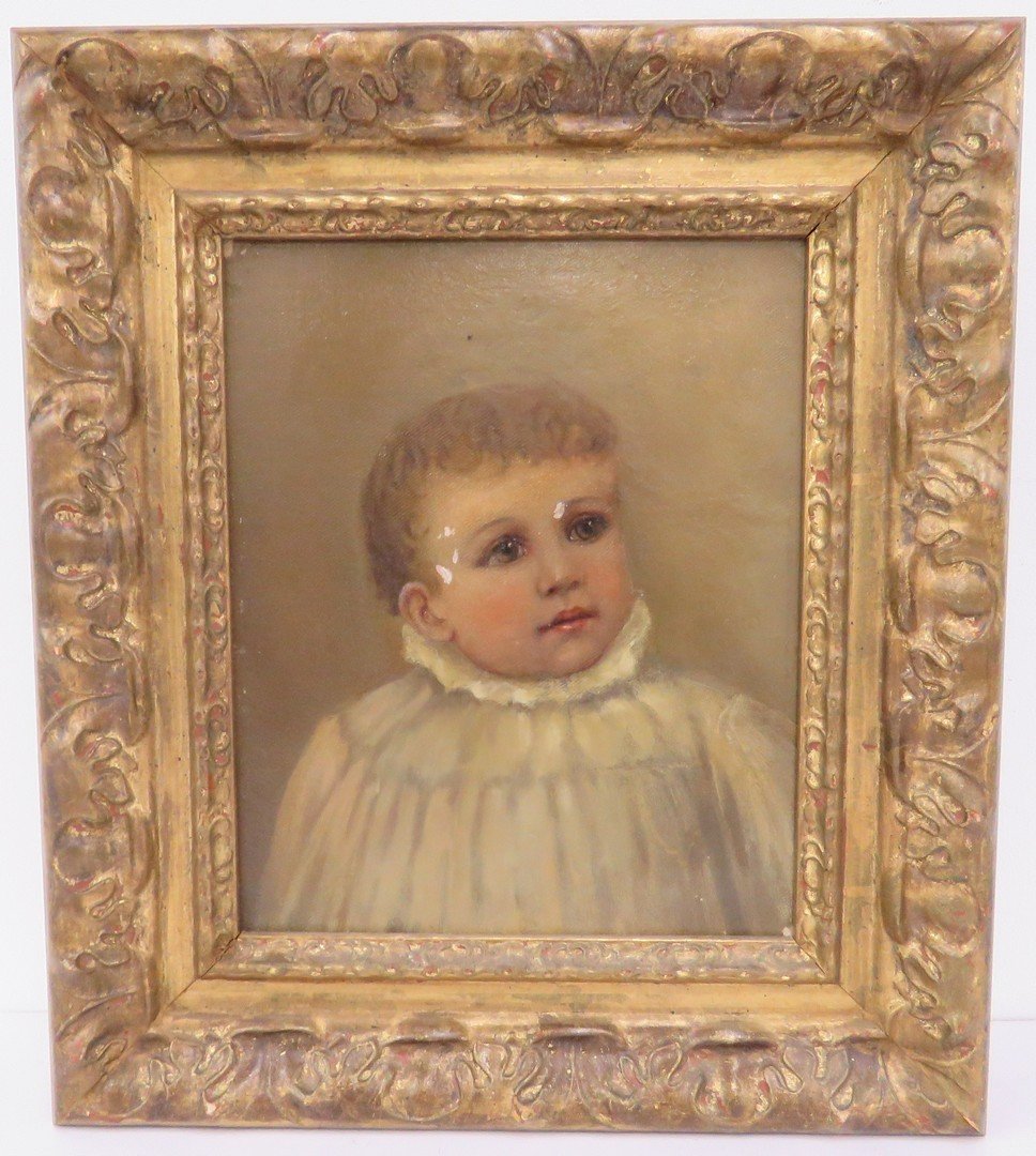AMERICAN SCHOOL (19/20TH CENTURY), OIL ON CANVAS BOARD,: AMERICAN SCHOOL (19/20TH CENTURY), OIL ON CANVAS BOARD, PORTRAIT OF A CHILD, UNSIGNED. FRAMED 16 X 14+ACI-