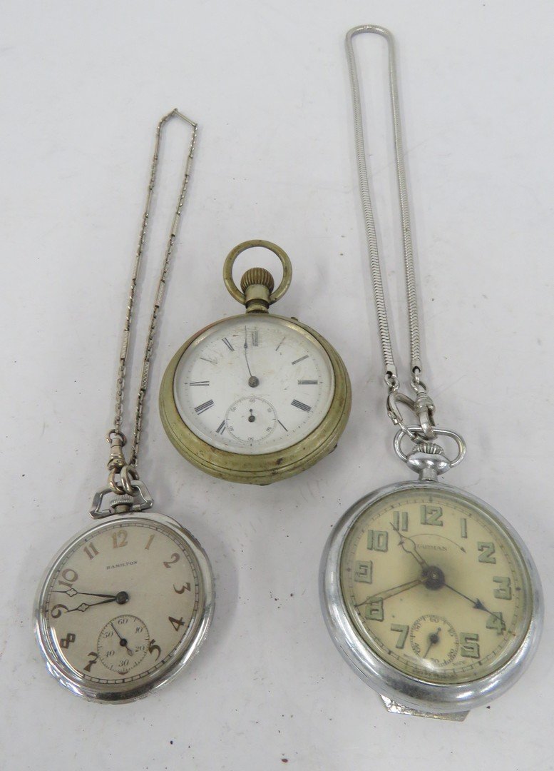 LOT (3) ASSORTED VINTAGE POCKET WATCHES INCLUDING (1 of 9)