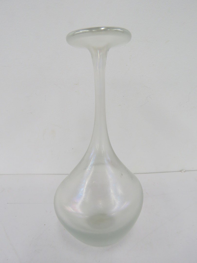VERRE DE SOIR ART GLASS VASE, SIGNED ROBERT BULA 1973.: VERRE DE SOIR ART GLASS VASE, SIGNED ROBERT BULA 1973. HEIGHT 9+ACI-