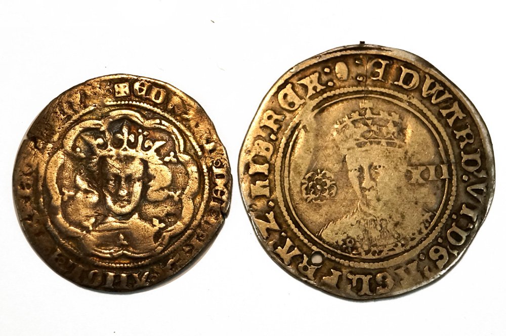 (2) EARLY ENGLISH COINS, EDWARD III (1327-1377), GROAT (1 of 2)