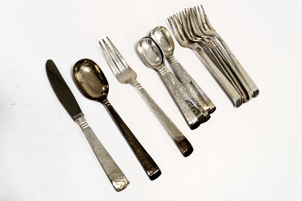 CODAM/MEXICAN STERLING DANISH DESIGN FLATWARE (15) (1 of 2)