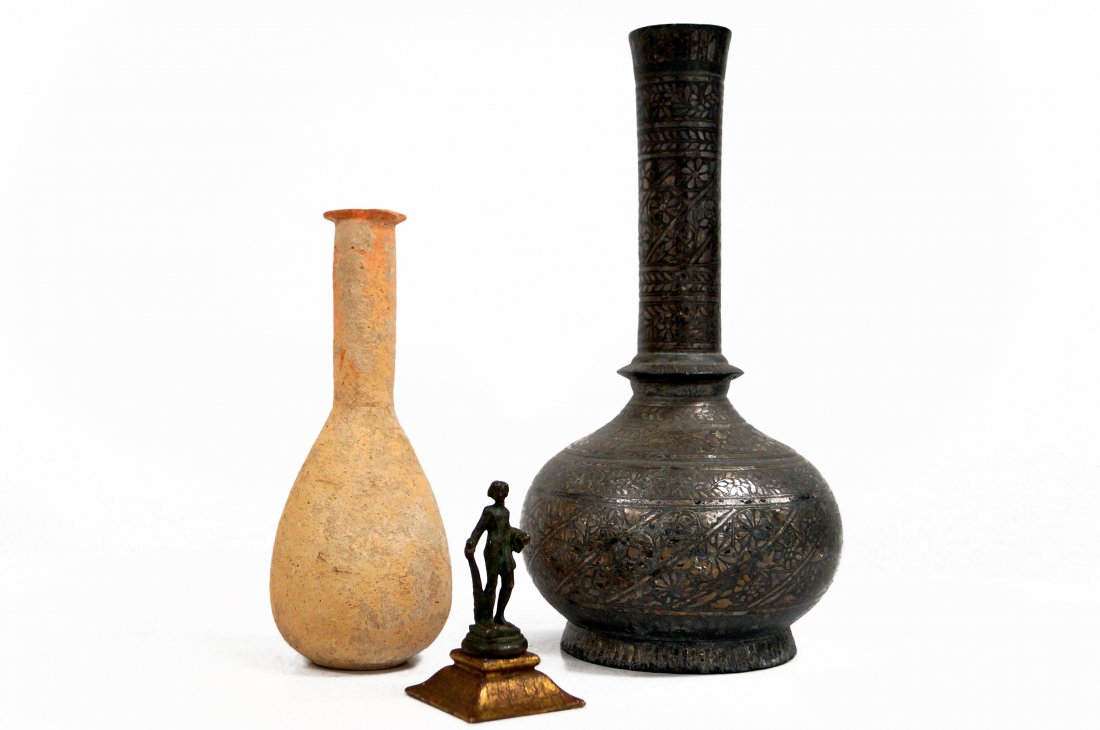 LOT ANTIQUITIES INCLUDING DAMASCENE PERSIAN WHITE (1 of 2)