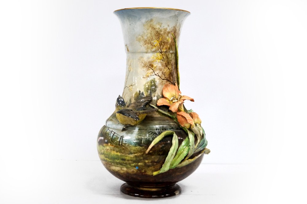 ERNEST CARRIERE (FRANCE 1858-1908) GLAZED POTTERY HIGH (1 of 4)