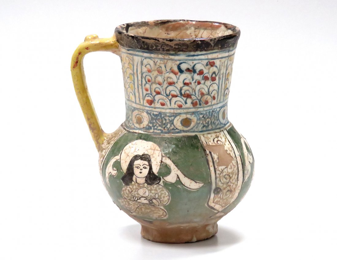 ISLAMIC DECORATED POTTERY JUG, SULTANABA, C.1000 AD. (1 of 5)