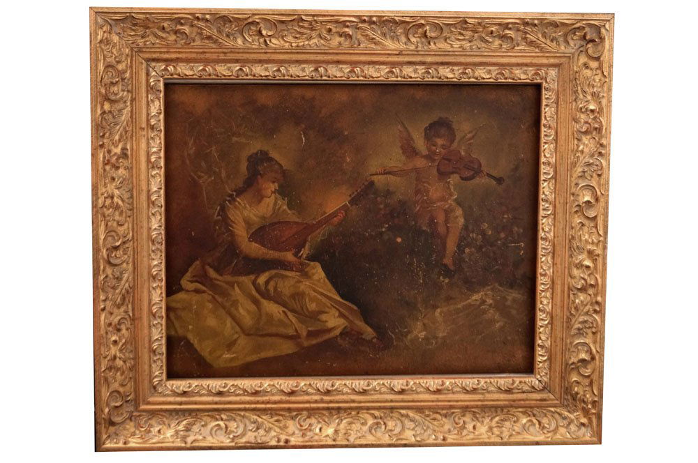 FRENCH SCHOOL (19/20TH CENTURY), OIL ON PANEL, MUSICAL (1 of 2)