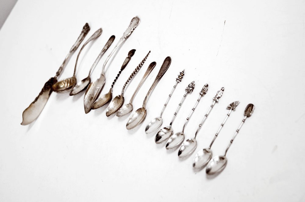 LOT (14) ASSORTED STERLING INCLUDING SAUCE LADLE, SUGAR (1 of 2)