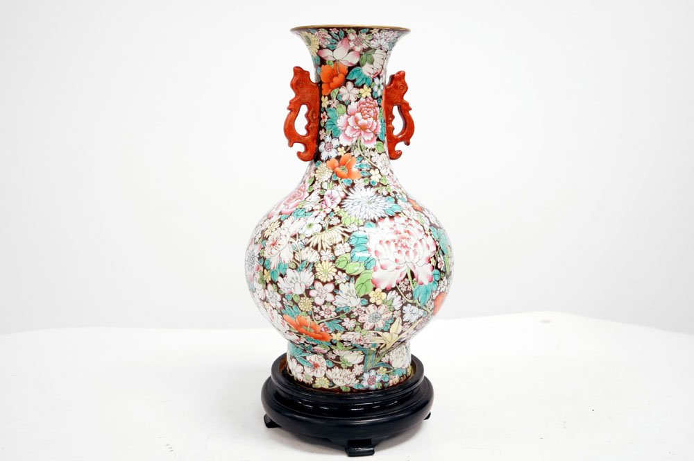 CHINESE FAMILLE ROSE DECORATED PORCELAIN MILLEFLEUR (1 of 3)