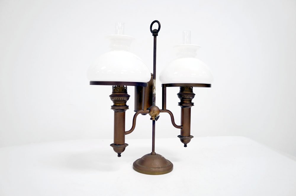 VINTAGE STUDENT LAMP, 19TH CENTURY. HEIGHT 17 1/4" (1 of 3)