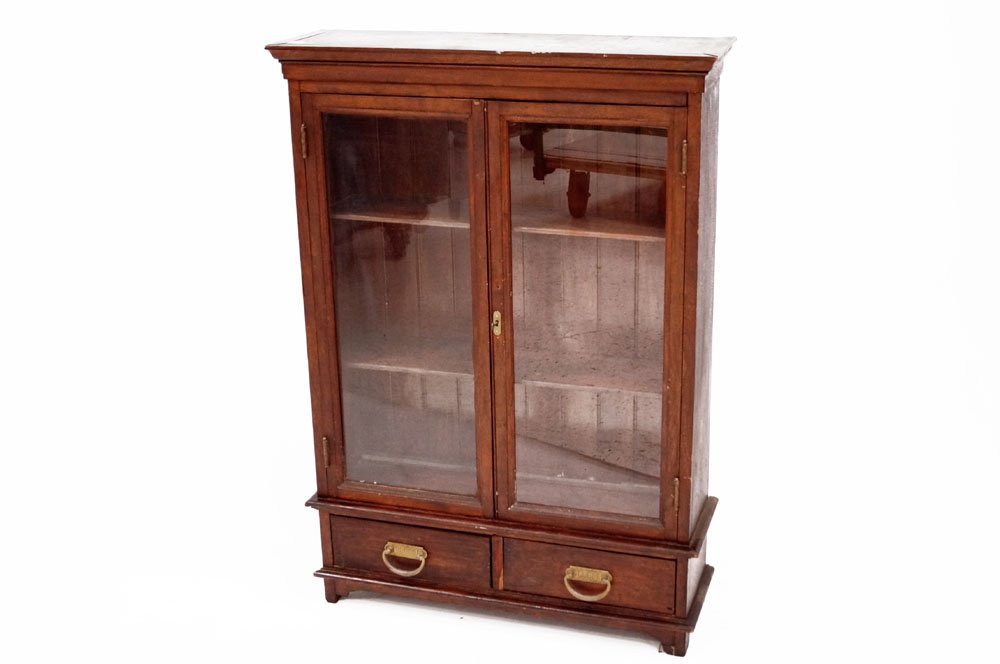 VICTORIAN MAHOGANY BOOK/DISPLAY CASE. HEIGHT 45 1/2"; (1 of 5)