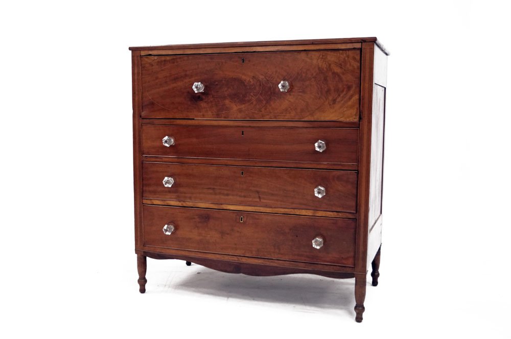 SHERATON CARVED AND INLAID MAHOGANY BUTLER'S CHEST OF (1 of 2)