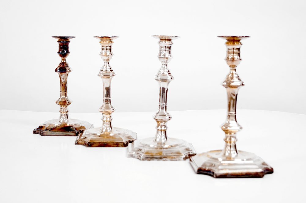 LOT (2) PAIR ENGLISH SILVER PLATE CHIPPENDALE STYLE (1 of 4)