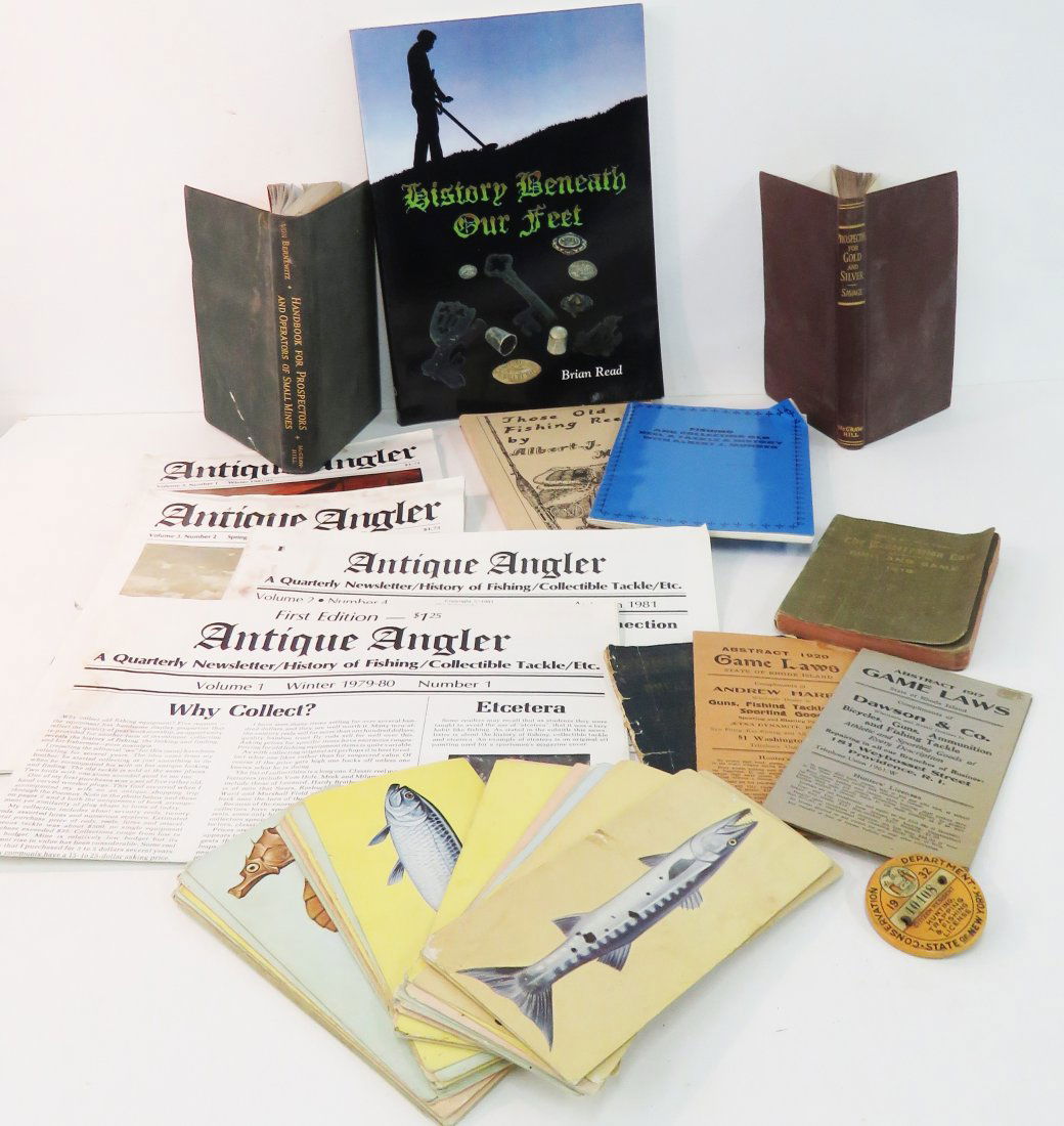 LOT ASSORTED FISHING AND GOLD/SILVER PROSPECTING BOOKS, (1 of 10)