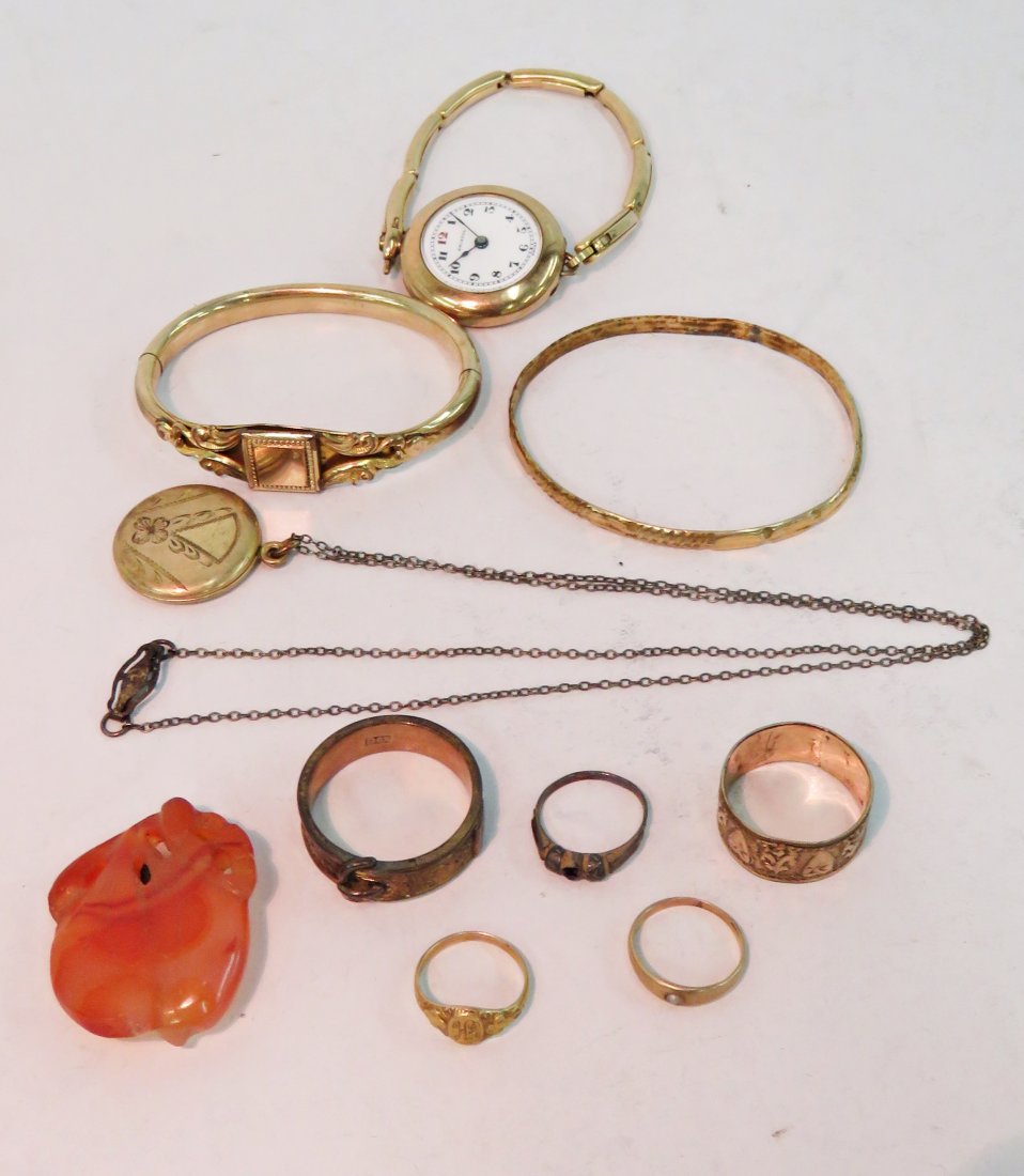 ASSORTED LOT VINTAGE GOLD FILLED JEWELRY INCLUDING (2) (1 of 5)