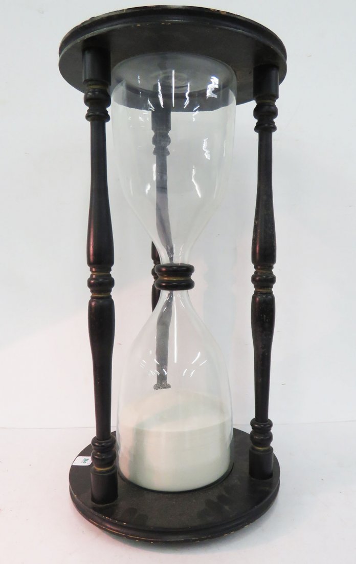 LARGE HOUR GLASS. HEIGHT 23" (1 of 3)