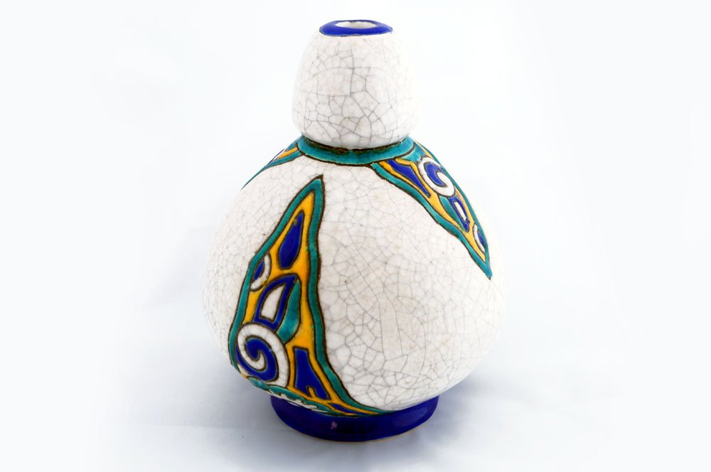 ART DECO BOCH FRERES POTTERY VASE, SIGNED. HEIGHT 6 (1 of 2)