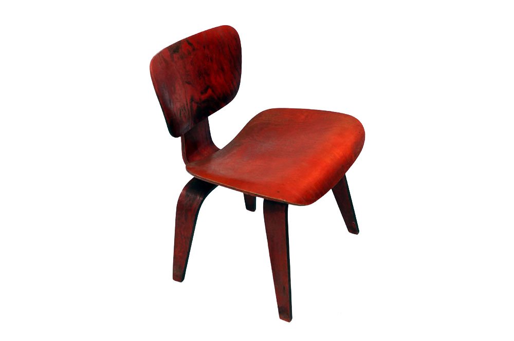 CHARLES/RAY EAMES FOR HERMAN MILLER RED ANILINE-DYED (1 of 1)