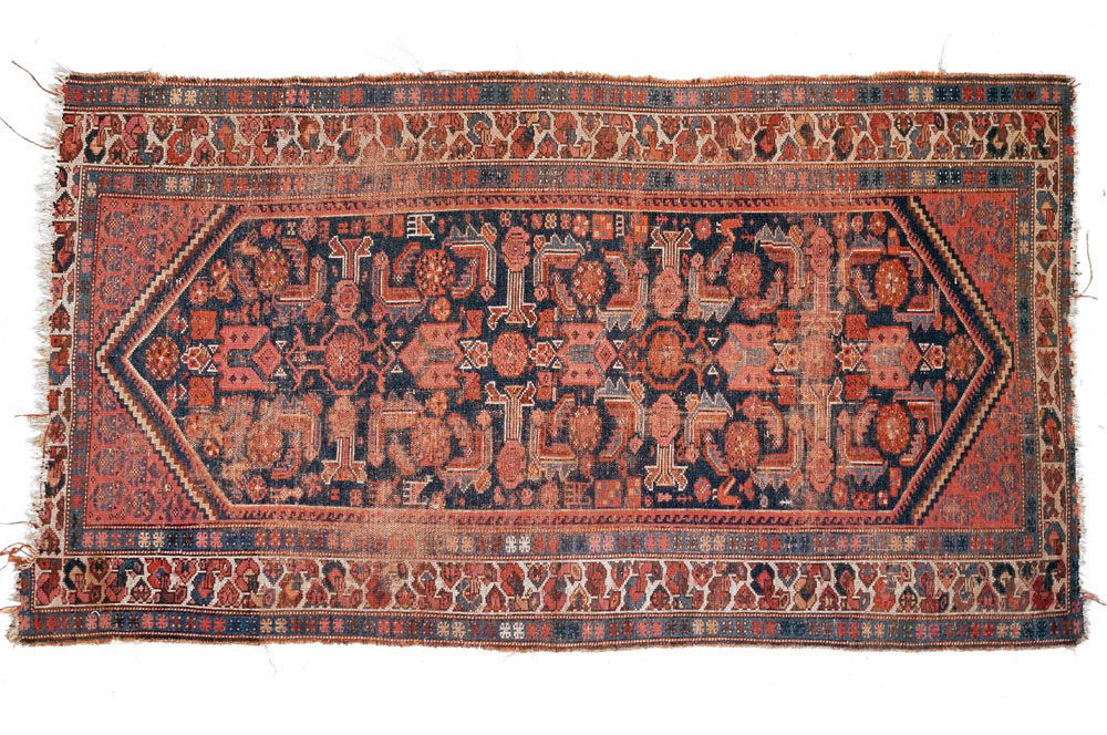 ANTIQUE BIJAR RUG. 74 X 45" (1 of 3)