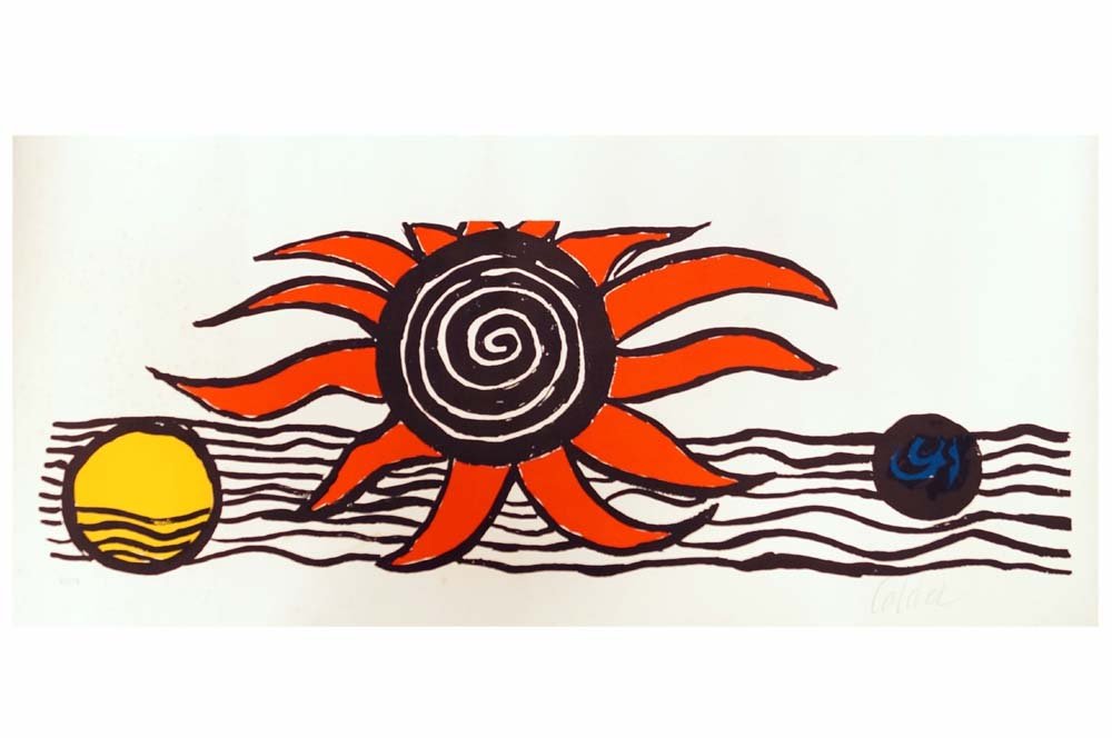 ALEXANDER CALDER (1898-1976), LITHOGRAPH, "RED SUN", (1 of 3)
