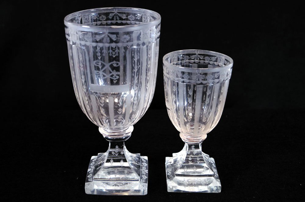 SET (16) CONTINENTAL ENGRAVED CRYSTAL INCLUDING (8) 6" (1 of 1)