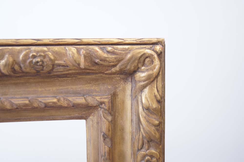 FINE ANTIQUE CONTINENTAL CARVED AND GILT FRAME. INSIDE (1 of 3)