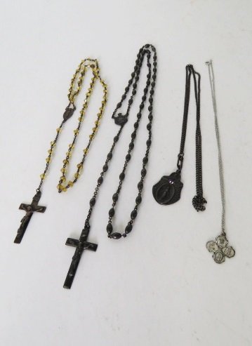 LOT (4) STERLING RELIGIOUS ITEMS INCLUDING ROSARY (1 of 5)