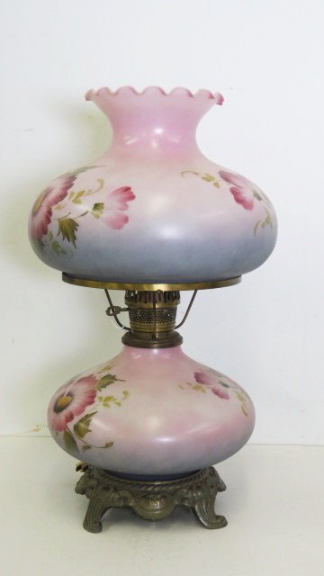 VINTAGE GONE-WITH-THE-WIND STYLE HAND PAINTED GLASS (1 of 3)