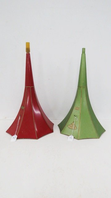 LOT (2) EDISON PHOTOGRAPH HORNS INCLUDING "GEM" WITH (1 of 2)