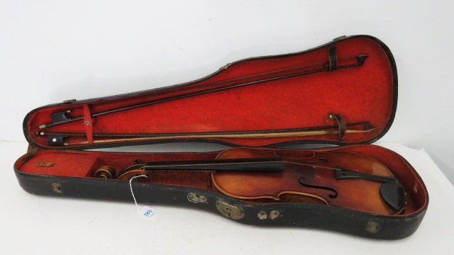 VINTAGE STRAD MODEL GRAND CONCERT VIOLIN WITH (2) BOWS (1 of 4)