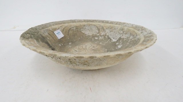 CHINESE CARVED CELADON BOWL, SHIPWRECK SALVAGE, C.1100 (1 of 3)