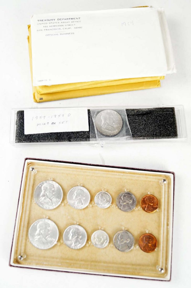 LOT (7) UNCIRCULATED US MINT COIN SETS, 1959-1964 (MOST (1 of 2)