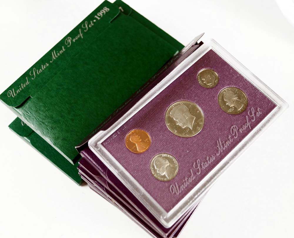 LOT (13) UNITED STATES MINT PROOF SETS, 1987-1998 (1 of 1)